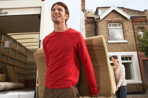 Moving van loading furniture for a property in Wembley Park