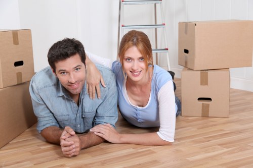Commercial moving team handling office furniture near Wembley Park
