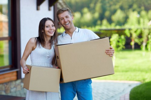 House removal team planning a move in Wembley Park