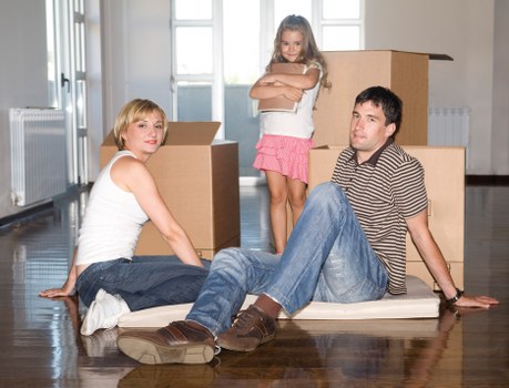 Loading furniture and boxes in Wembley Park residential area